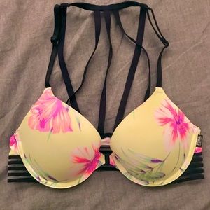 Victoria’s Secret Pink push-up bra (neon floral)